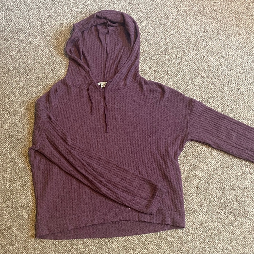 American Eagle Outfitters Textured Mauve Hoodie